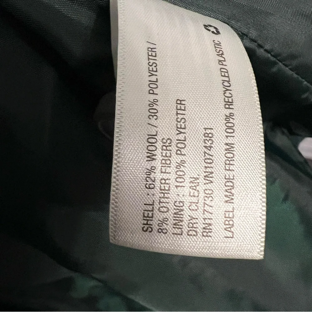 Merona Women’s Double Breasted Lined Green Wool Blend Jacket Size S W/pockets - Picture 9 of 12
